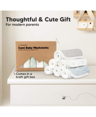 6-Pack Cami Baby Washcloths for Newborn, Cotton Face Wash Cloths for Babies, Soft & Absorbent Baby Bath Towels