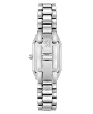 Women's Quartz Petite Octagonal Silver-Tone Metal Alloy Bracelet Watch, 21mm