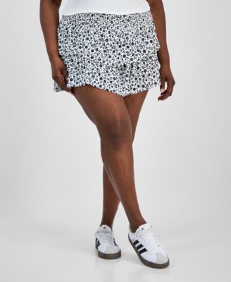 Trendy Plus Size Tiered Mini Skort