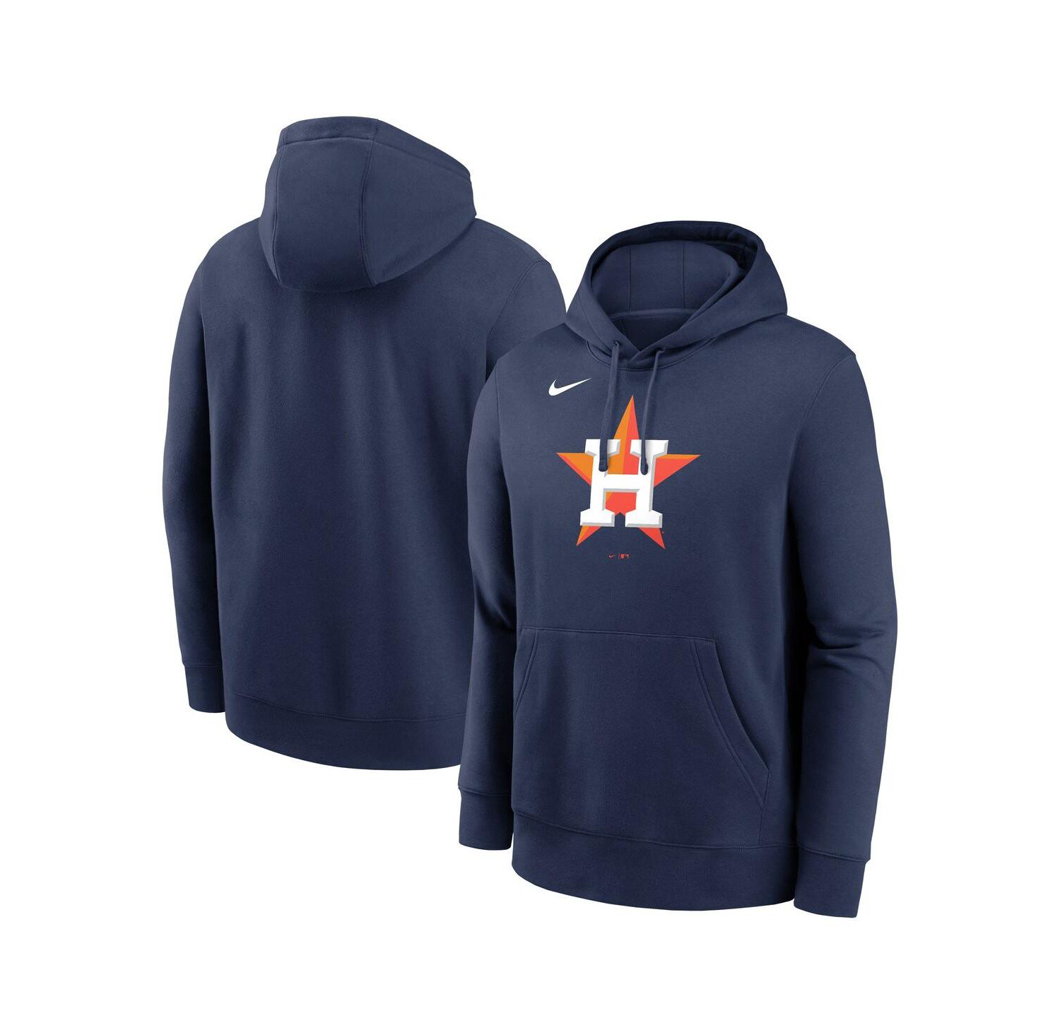 Men's Navy Houston Astros Logo Club Fleece Pullover Hoodie