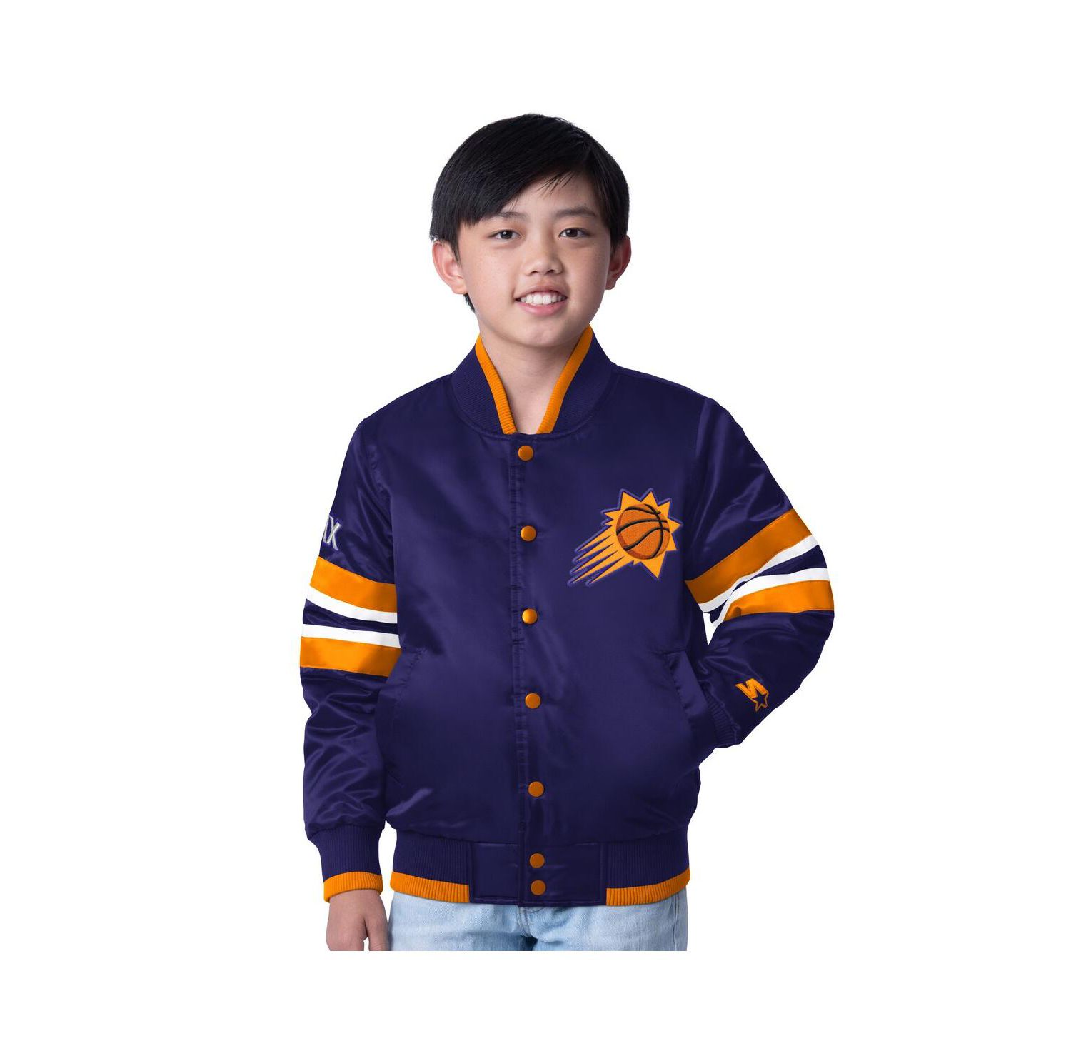 Big Boys and Girls Purple Phoenix Suns Scout Varsity Full-Snap Jacket