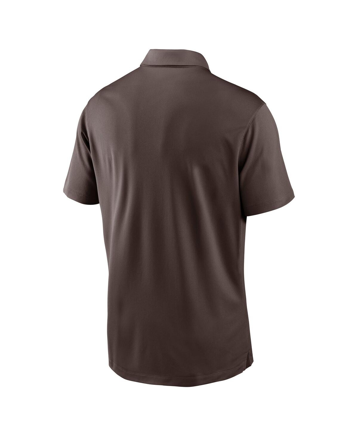 Nike Men's White/brown San Diego Padres Vapor Striped Performance Polo Shirt In White,brown