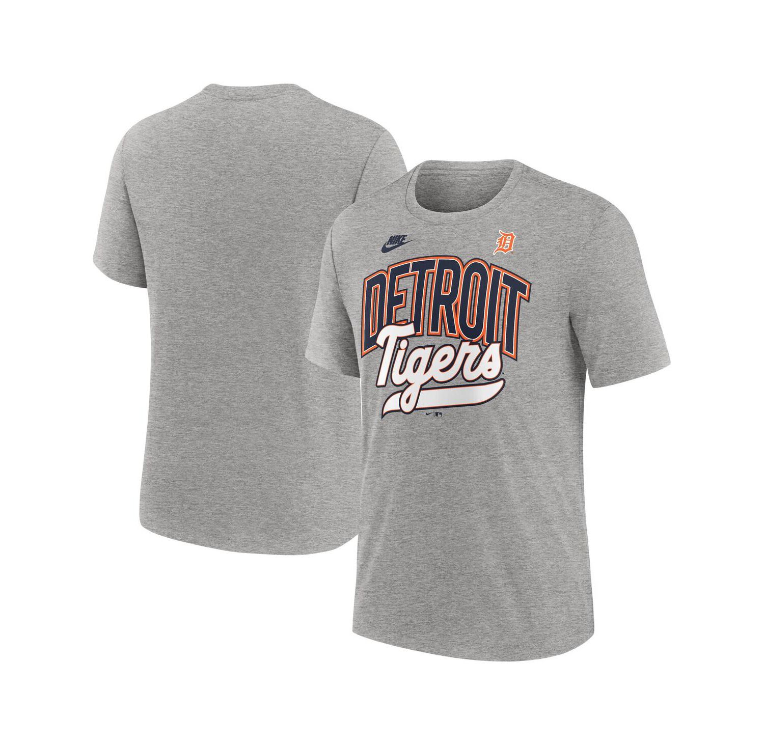 Men's Heather Gray Detroit Tigers Cooperstown Collection Retro Tri-Blend T-Shirt