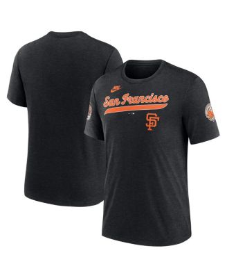 Nike - Men's Heather Black San Francisco Giants Cooperstown Collection Eras Tri-Blend T-Shirt