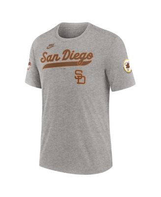 Men's Heather Gray San Diego Padres Cooperstown Collection Eras Tri-Blend T-Shirt