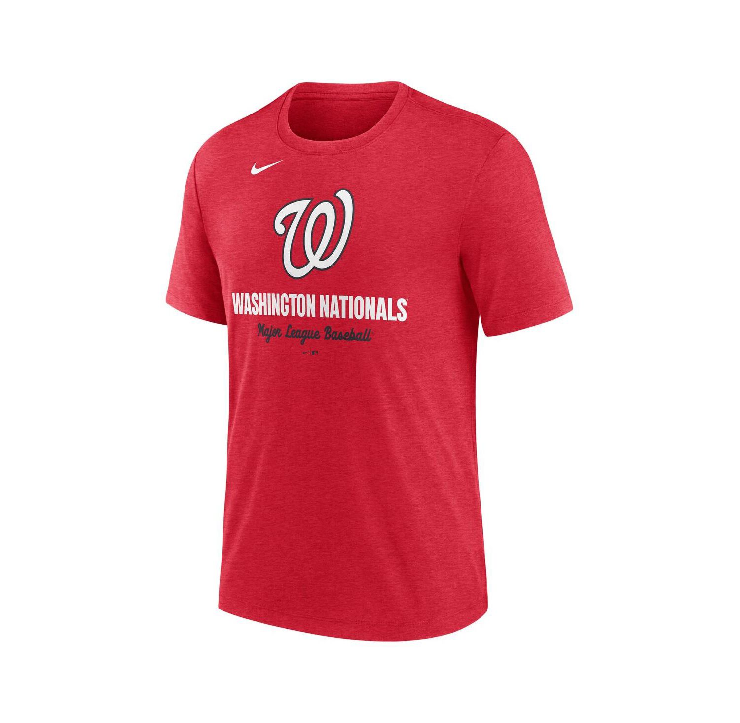 Men's Heather Red Washington Nationals Logo Tri-Blend T-Shirt