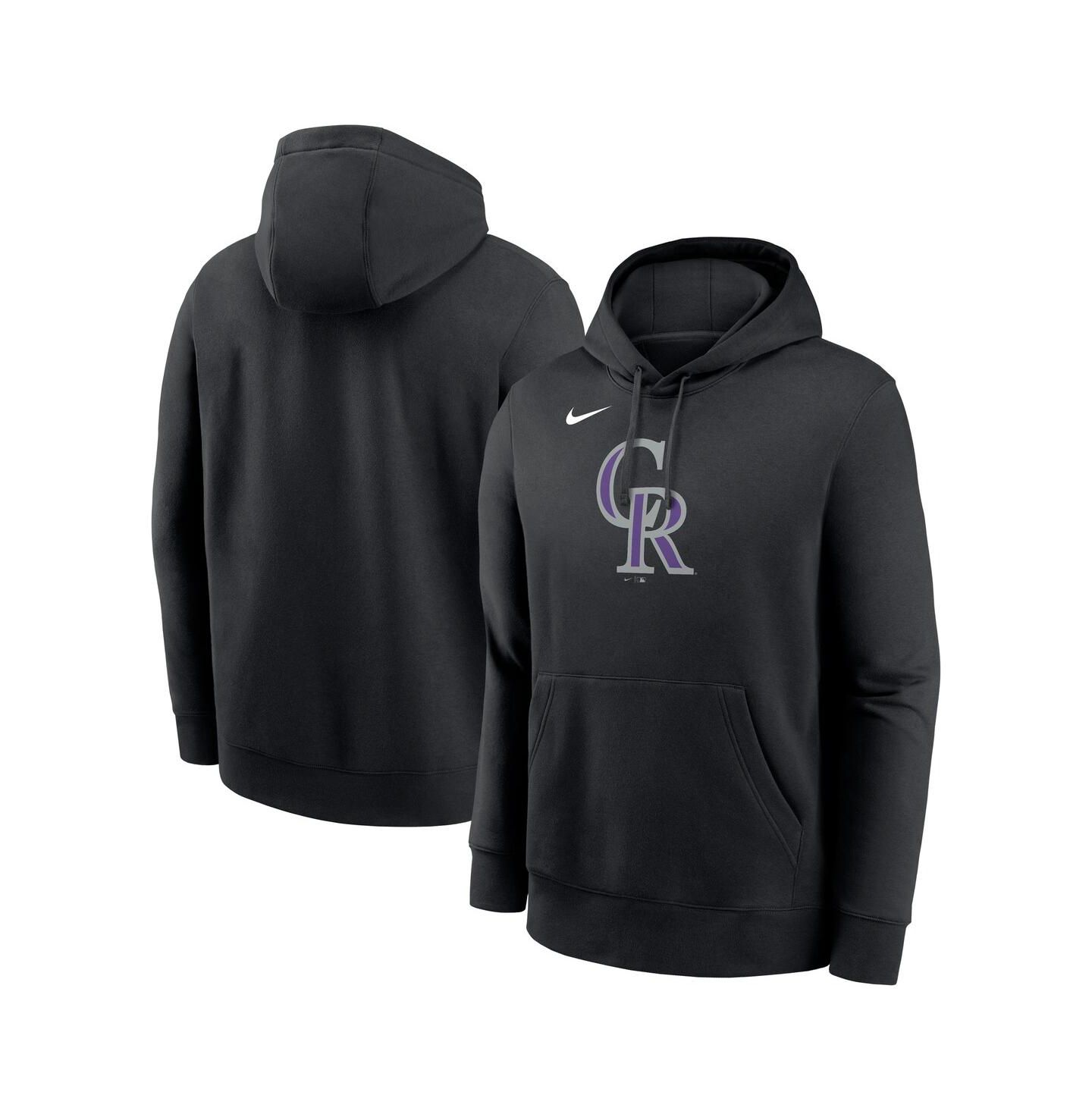 Мужское худи Nike Black Colorado Rockies Logo Club Fleece Pullover — фото 1