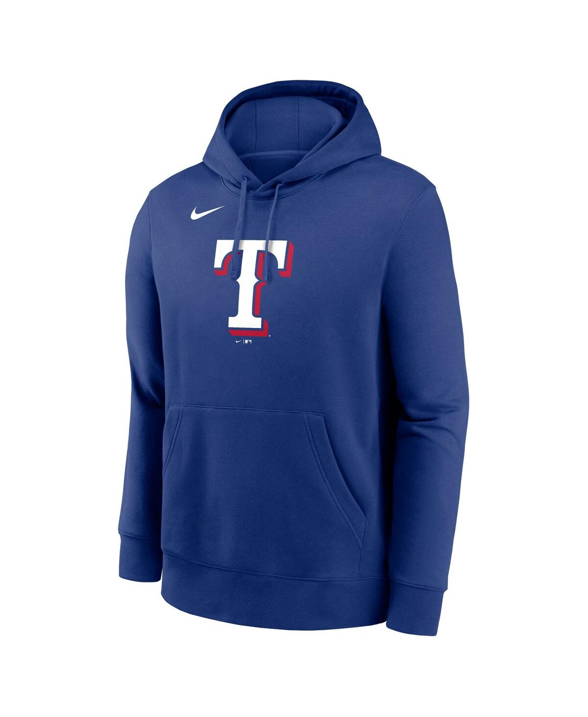 Nike Royal Texas Rangers Logo Club Fleece Pullover Hoodie In Royal