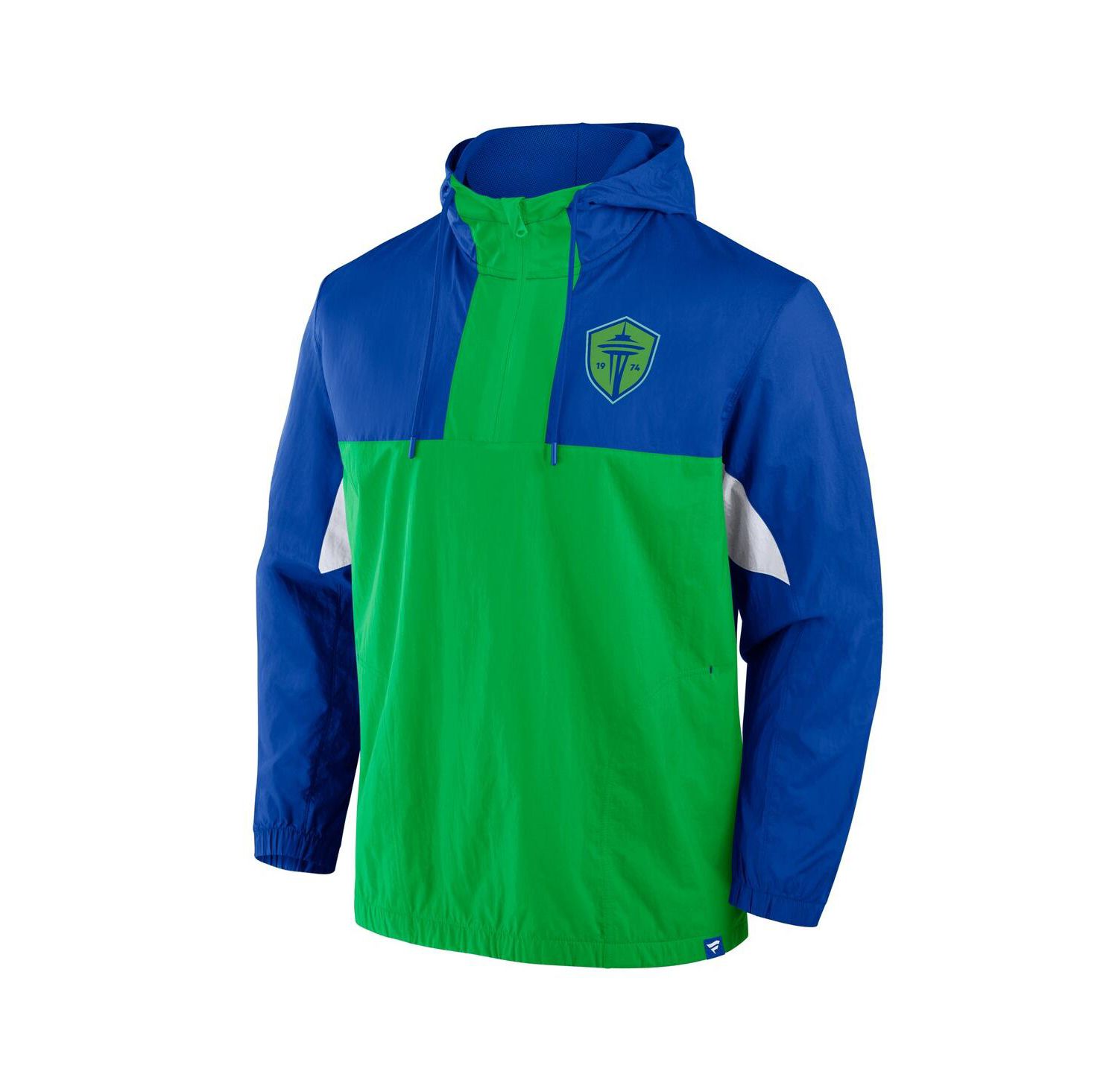 Men's Royal Seattle Sounders FC Free Kick Woven Quarter-Zip Hoodie Jacket