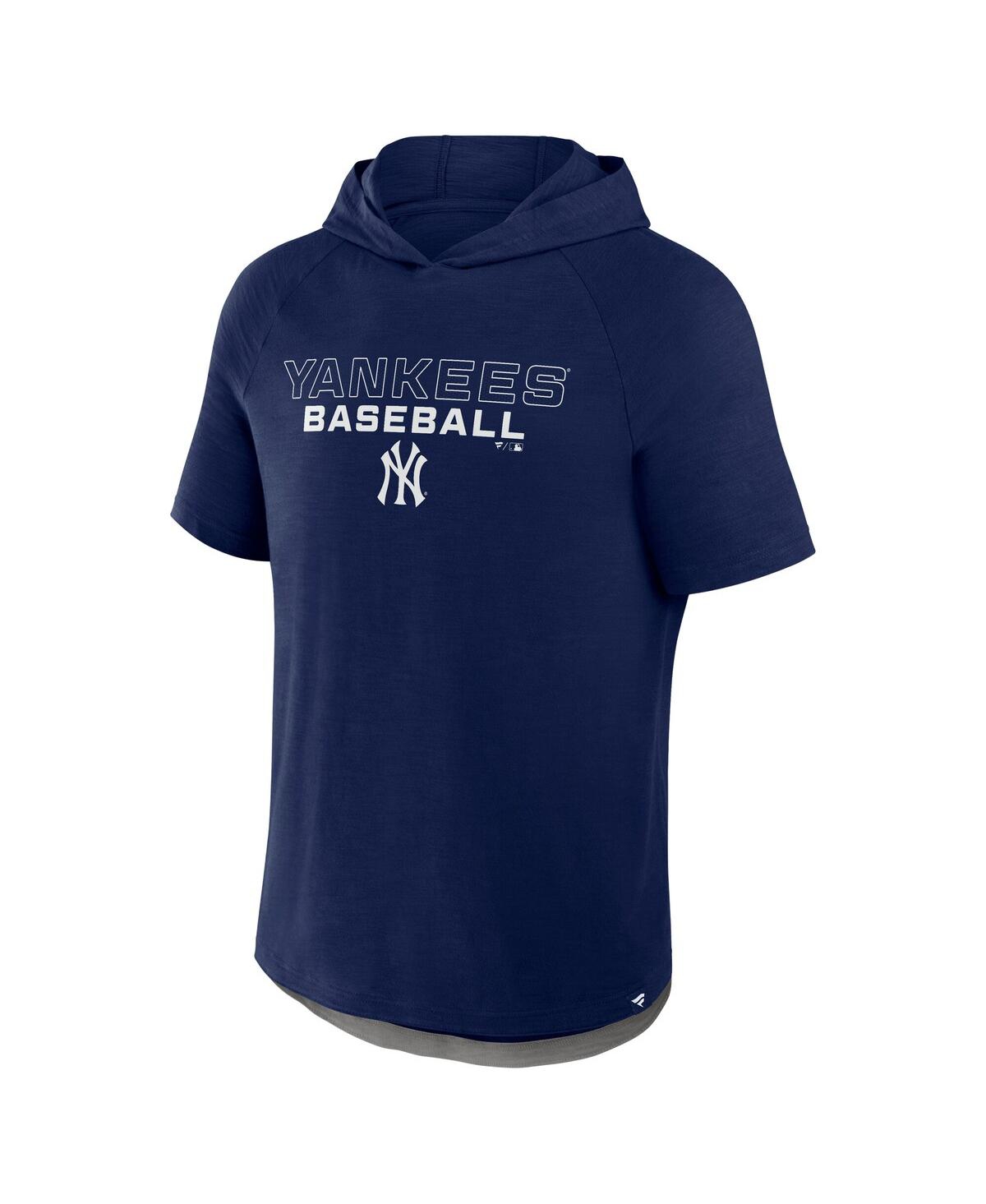 Fanatics Men's Navy New York Yankees Clubhouse Optimal Play Raglan Short Sleeve Pullover Hoodie In Navy