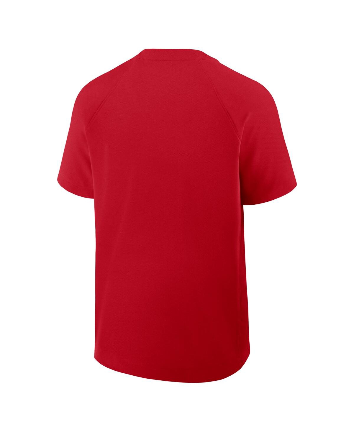 Nike Men's Red Cincinnati Reds Authentic Collection Raglan Short Sleeve Windshirt In Red