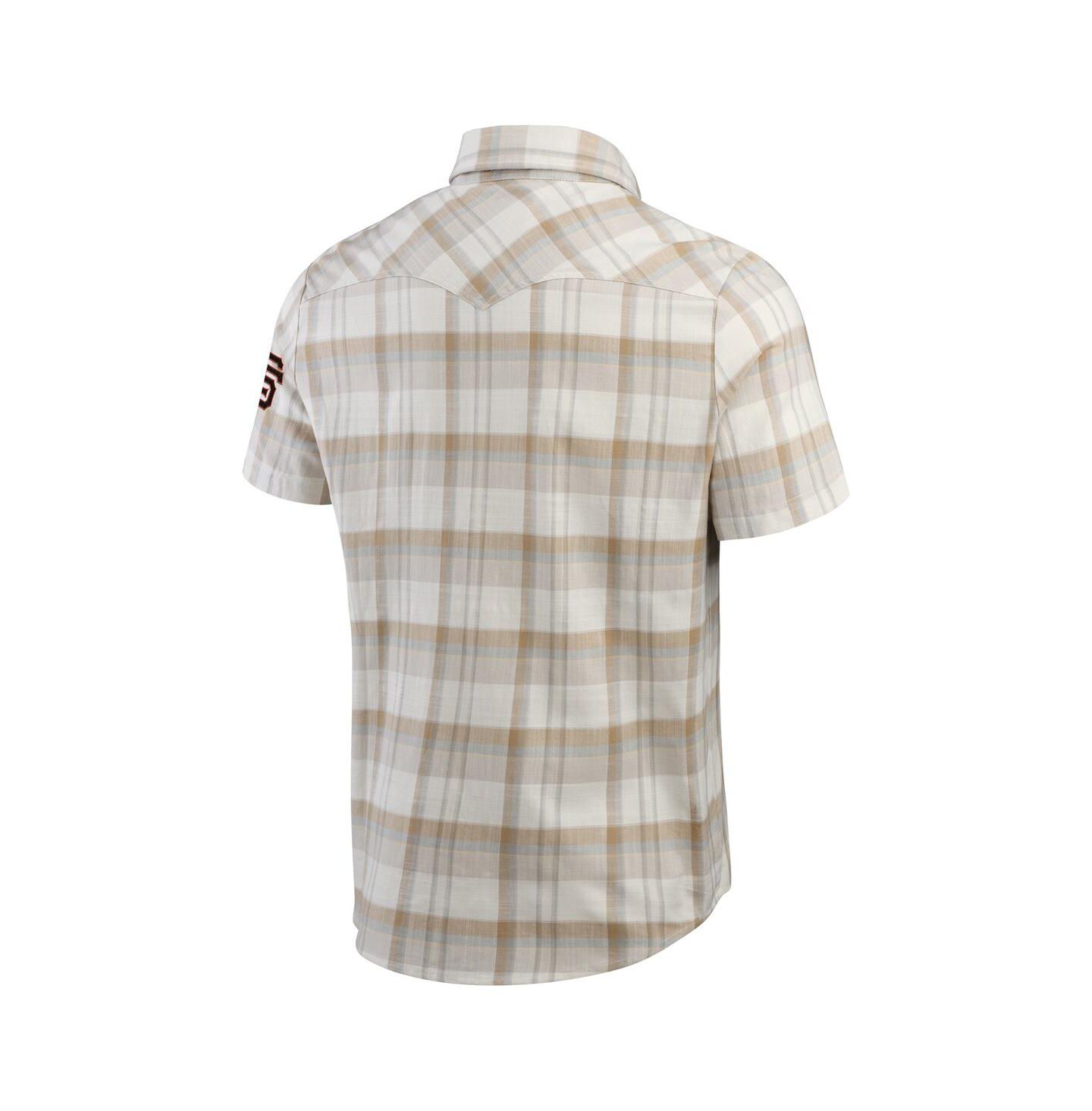 Мужская рубашка Fanatics Gray San Francisco Giants Plaid Full-Snap — фото 3