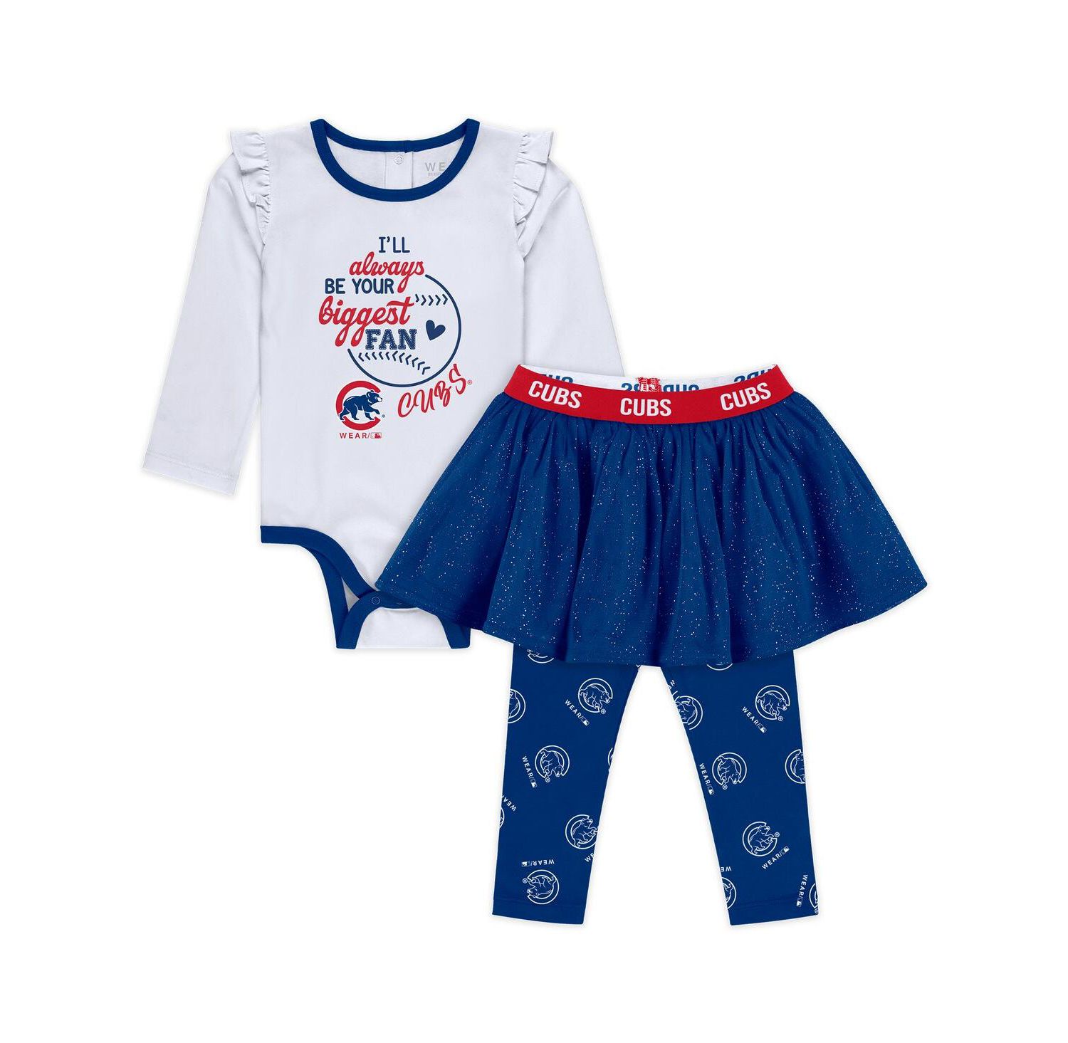 Baby Boys and Girls 3-Piece Chicago Cubs Tutu Set