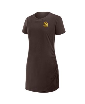 Women's Brown San Diego Padres Relaxed fit Drape T-Shirt Dress