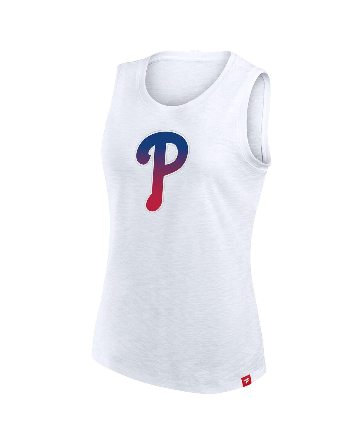 Fanatics Women's White Philadelphia Phillies Activate Slub Tank Top In White