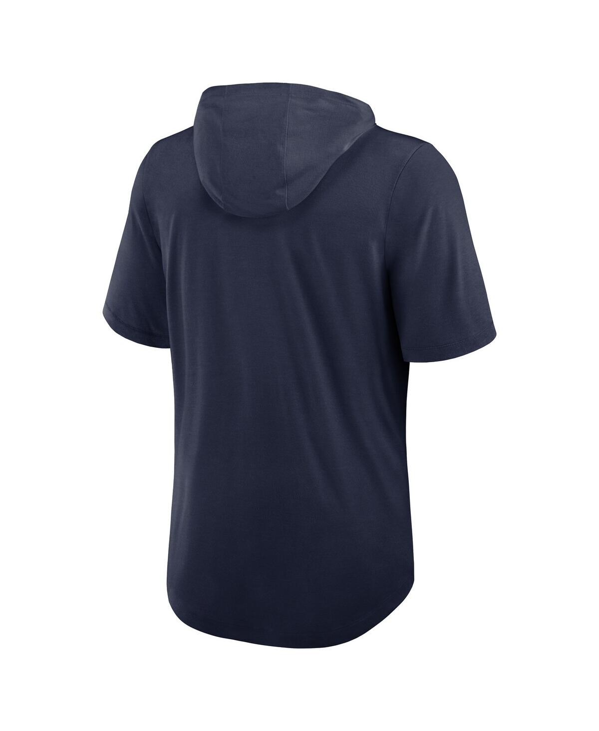 Nike Men's College Navy Seattle Seahawks Lockup Tri-blend Hoodie T-shirt In Blue