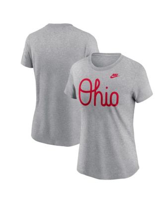 Nike - Women's Heather Gray Ohio State Buckeyes Retro Script T-Shirt