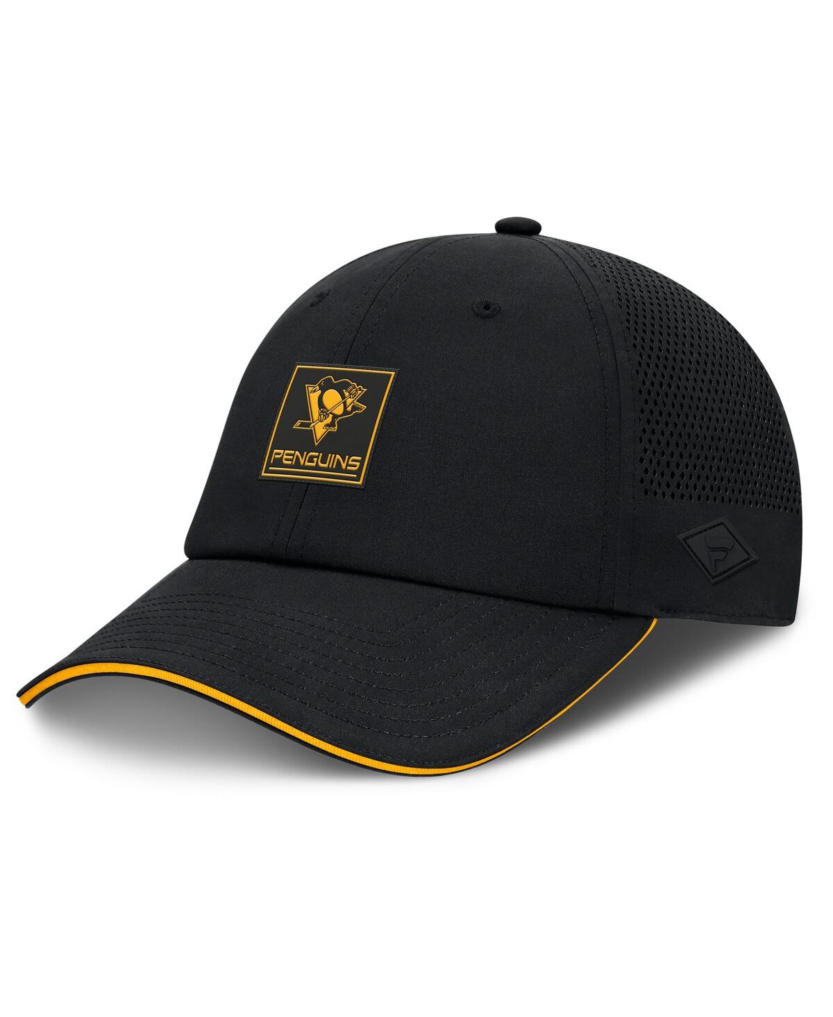 Fanatics Men's Black Pittsburgh Penguins Driver Adjustable Hat In Black