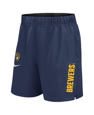 Men's Navy Milwaukee Brewers Woven Victory Performance Shorts