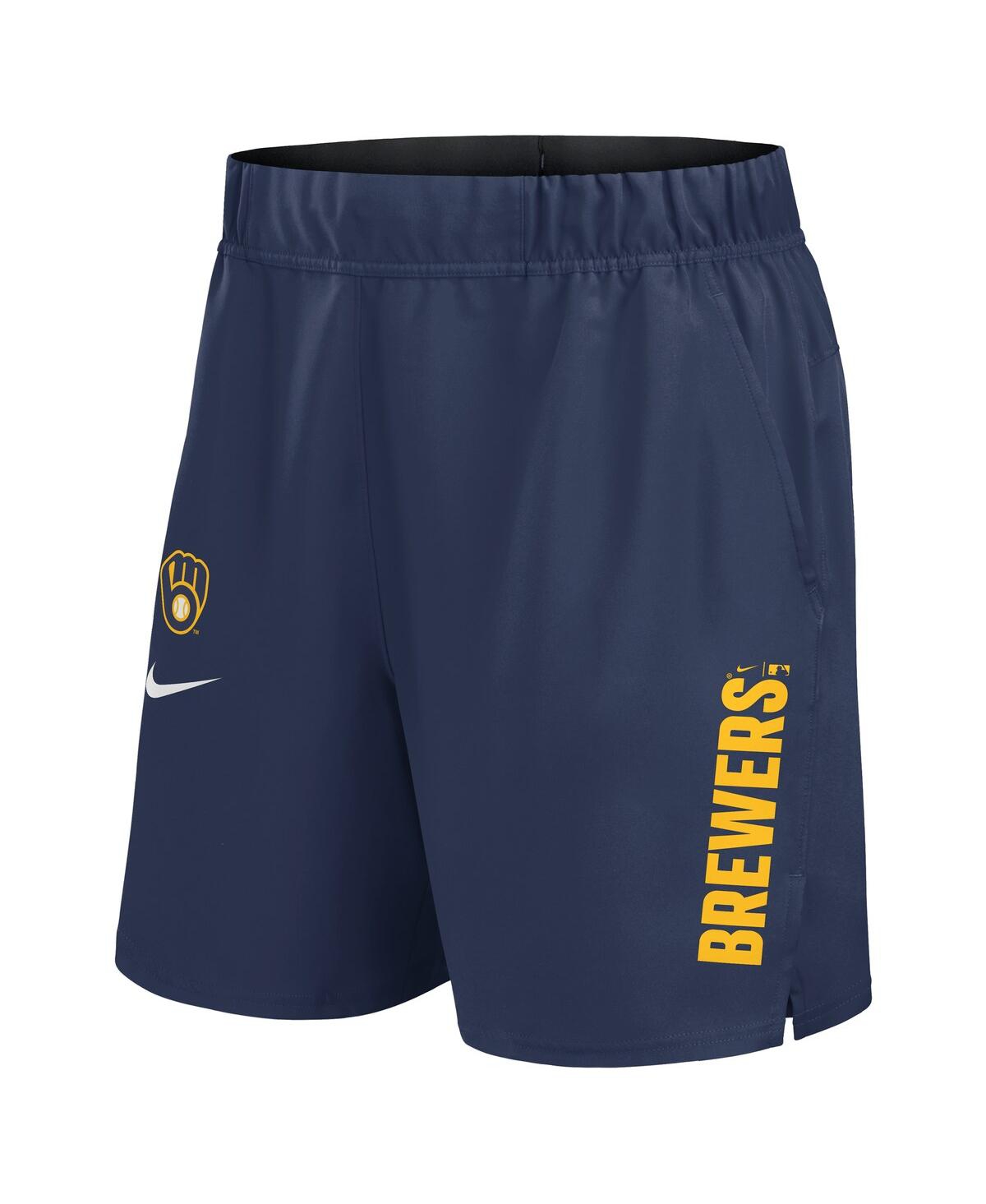 Nike Navy Milwaukee Brewers Woven Victory Performance Shorts In Navy