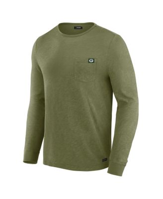 Men's Olive Green Bay Packers In-The-Pocket Long Sleeve T-Shirt