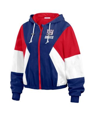 Women's Royal New York Giants Color Block Full-Zip Windbreaker Jacket