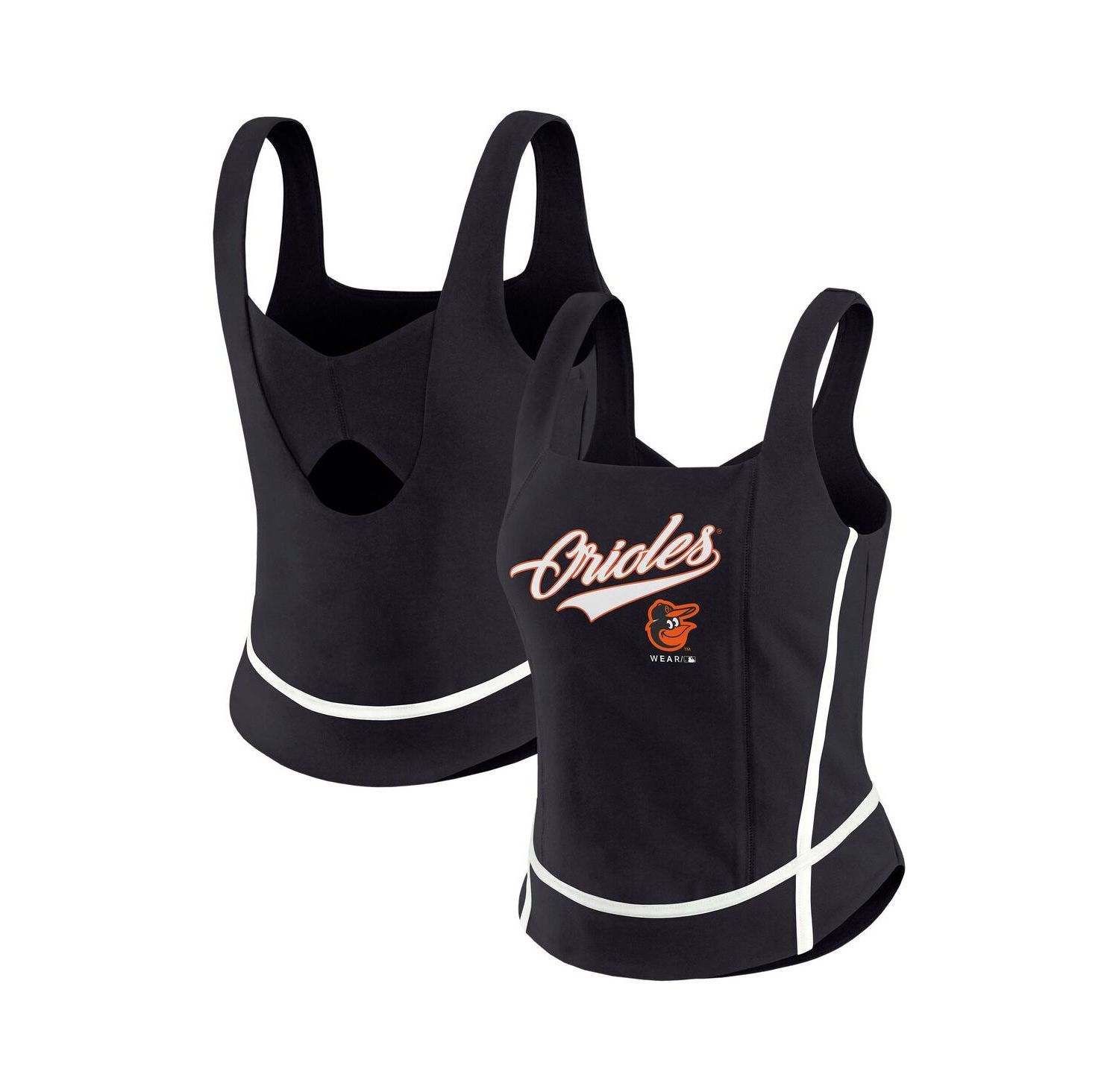 Women's Black Baltimore Orioles Square Neck Tank Top