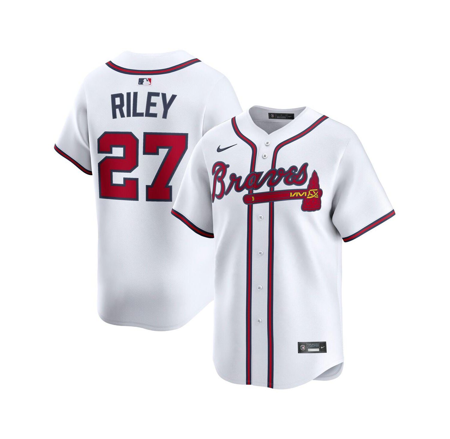 Men's Austin Riley White Atlanta Braves Home Limited Player Jersey