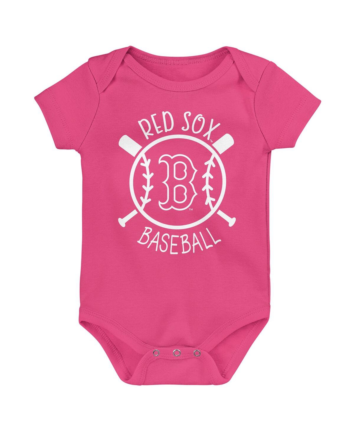 Outerstuff Baby Boys And Girls Boston Red Sox Slide Home Bodysuit 3-pack In Multi