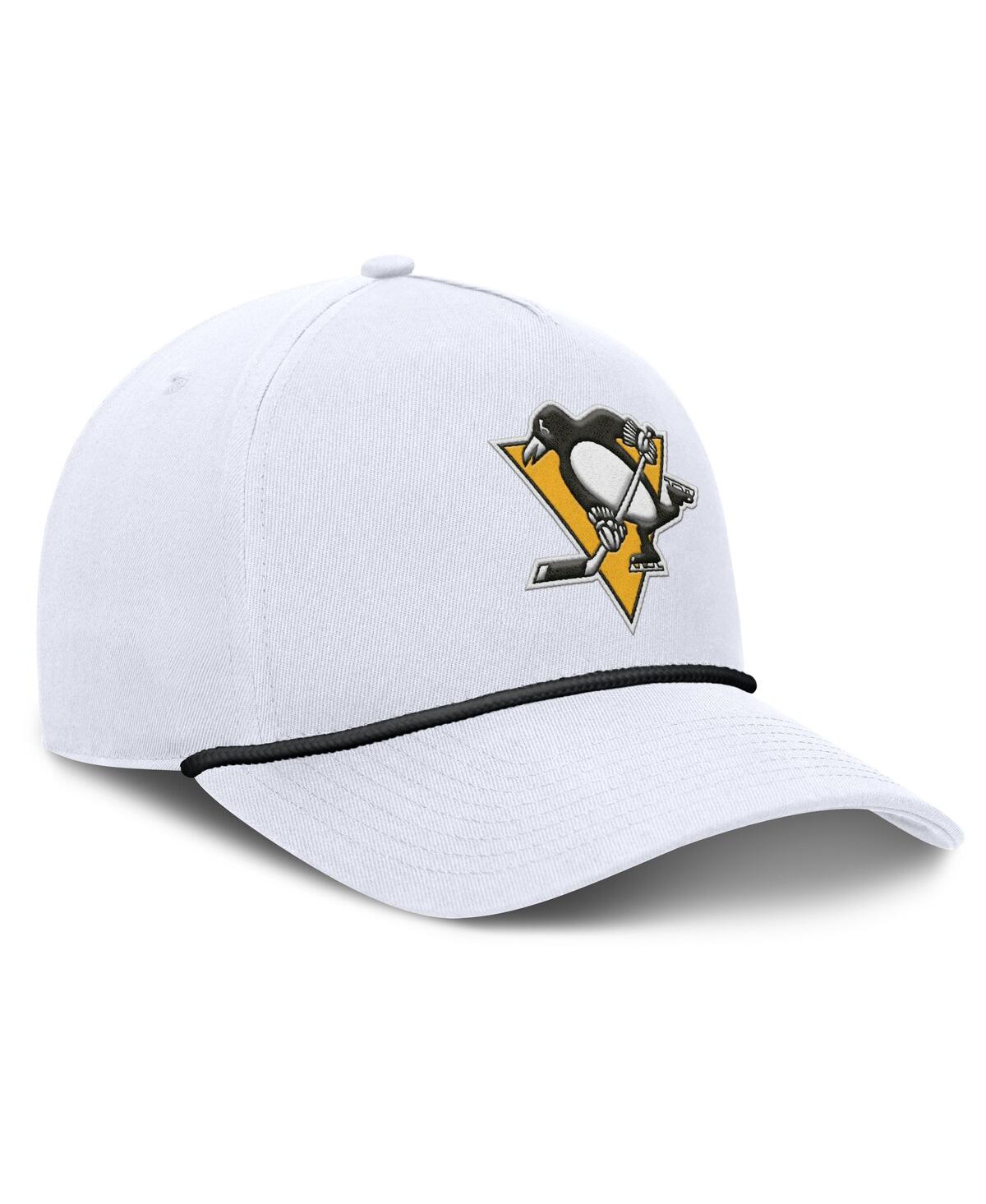 Fanatics Men's White Pittsburgh Penguins Rope A-frame Adjustable Hat In White