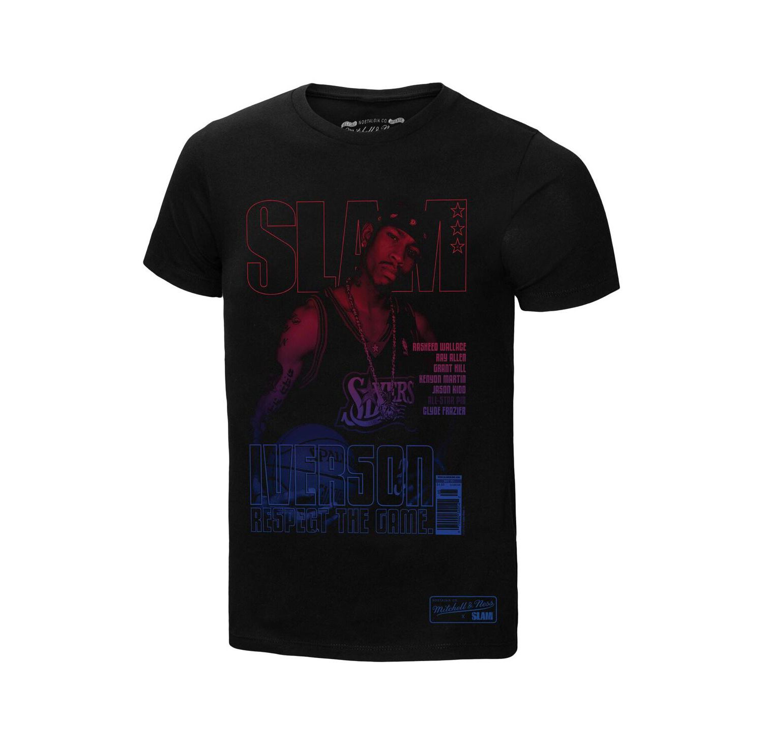 Men's Allen Iverson Black Philadelphia 76ers SLAM Gradient T-Shirt