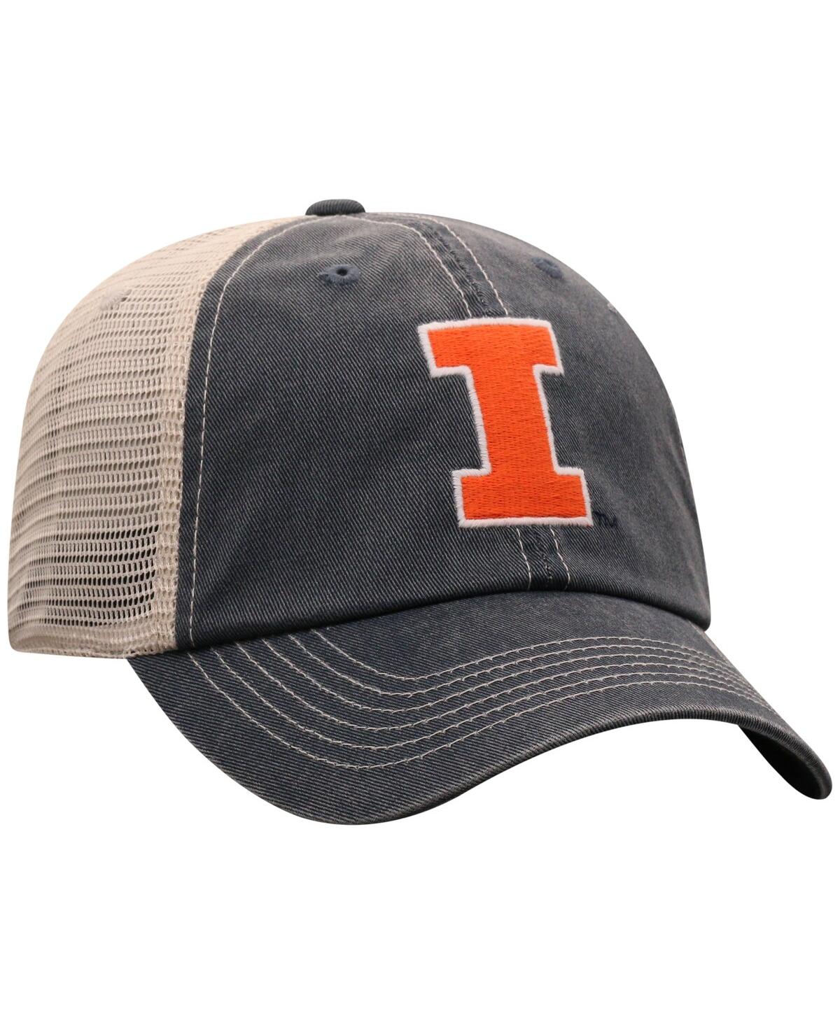 Top Of The World Men's Navy/natural Illinois Fighting Illini Vintage Adjustable Hat In Navy,natural
