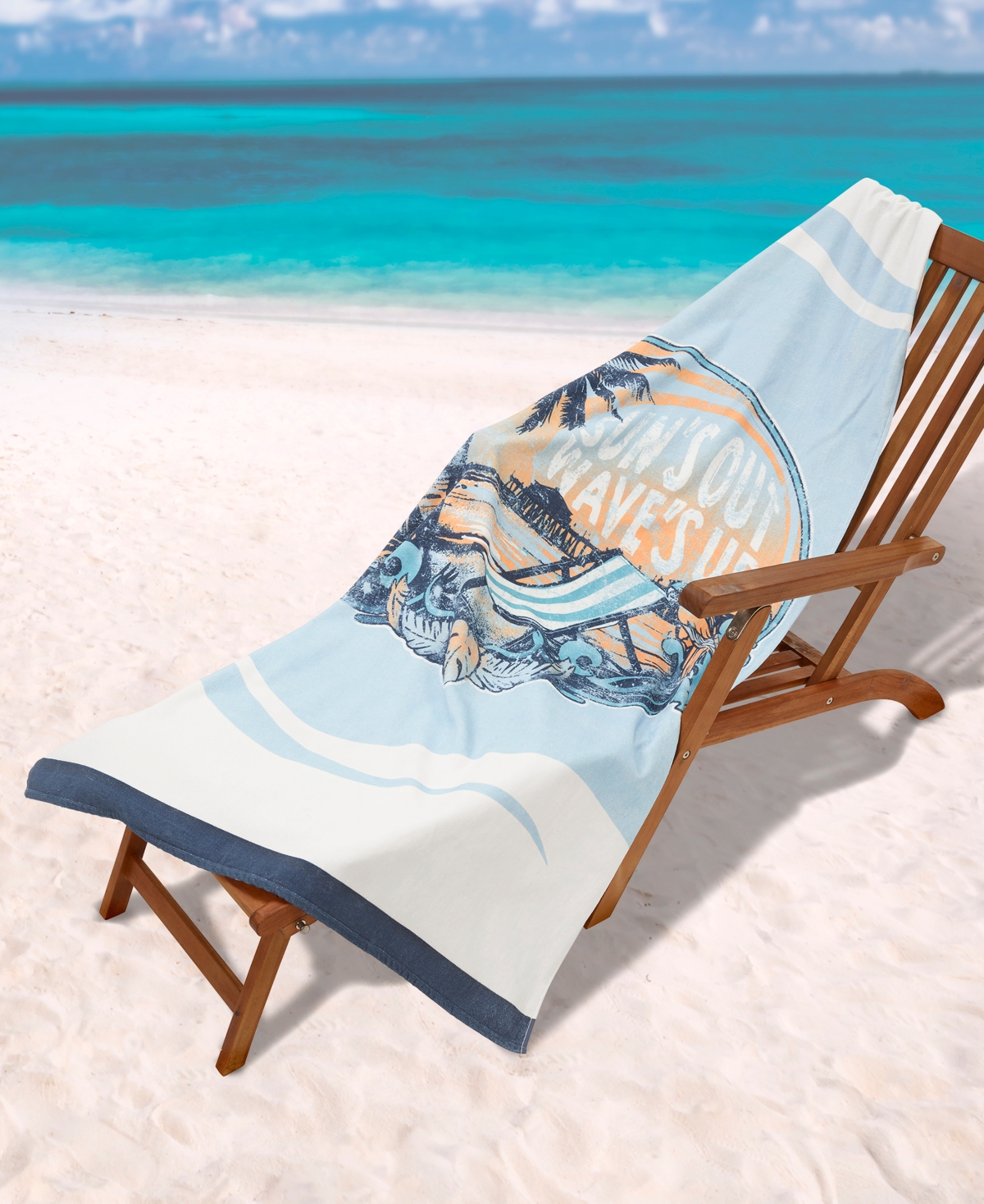 Izod Sun's Out Cotton Beach Towels, 70" X 40"
