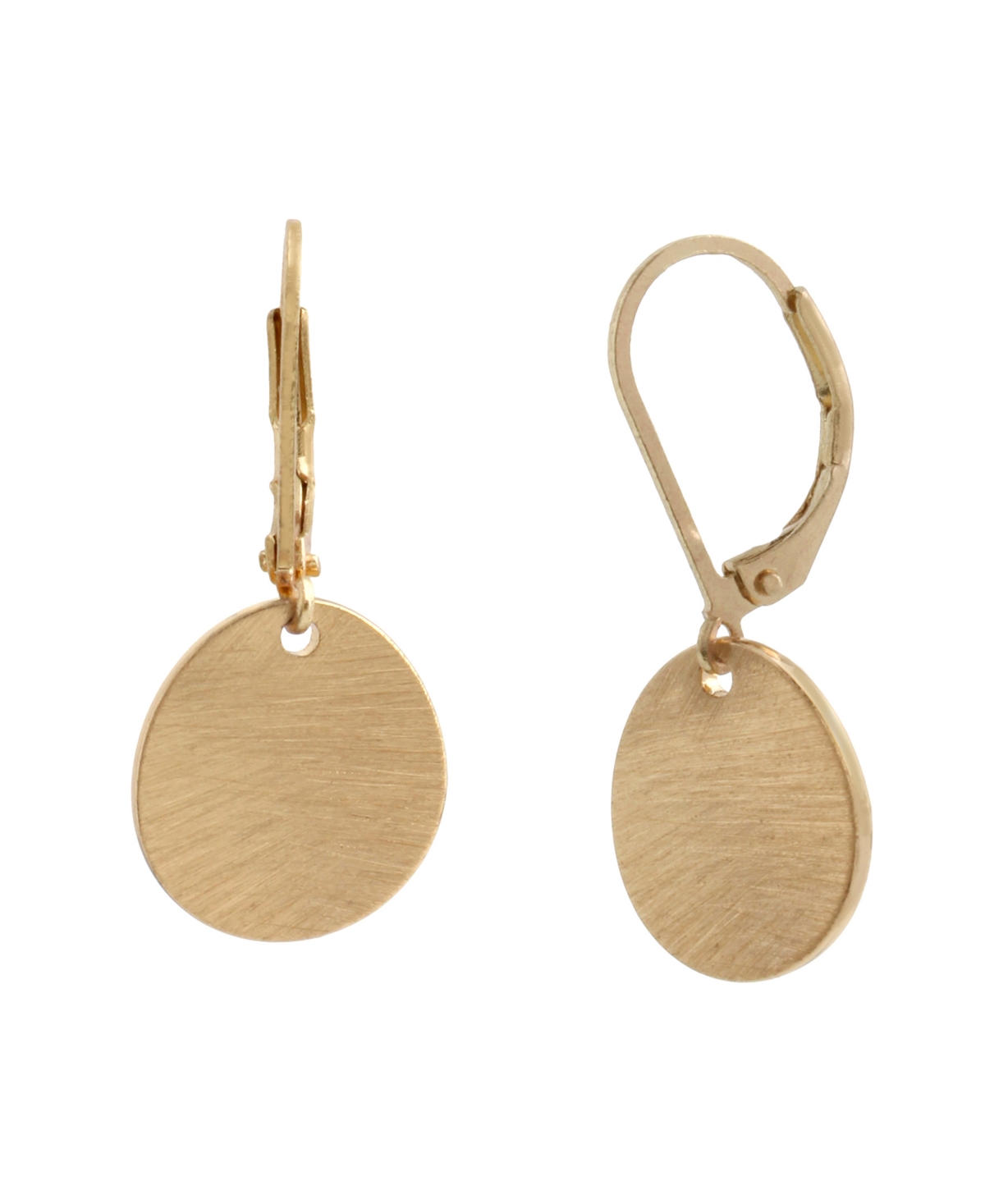 Disc Drop Earrings - Gold