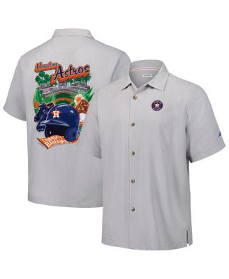 Tommy Bahama - Men's Gray Houston Astros Hit and Run Silk Camp Button-Up Shirt