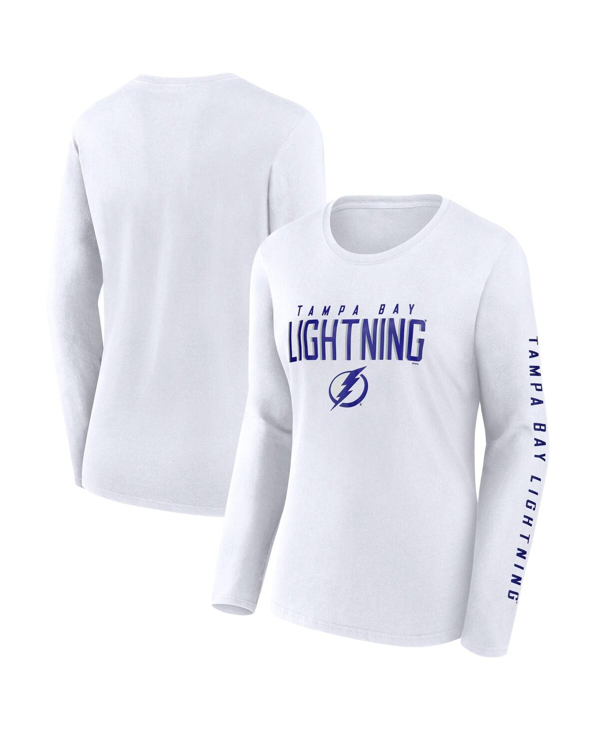 Fanatics Women's White Tampa Bay Lightning Long Sleeve T-shirt In White