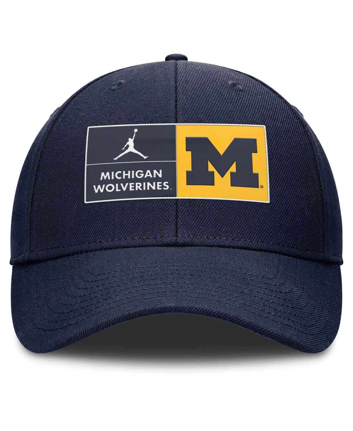 JORDAN MEN'S NAVY MICHIGAN WOLVERINES PERFORMANCE CLUB ADJUSTABLE HAT 