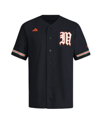Men's Black Miami Hurricanes V-Neck Baseball Jersey