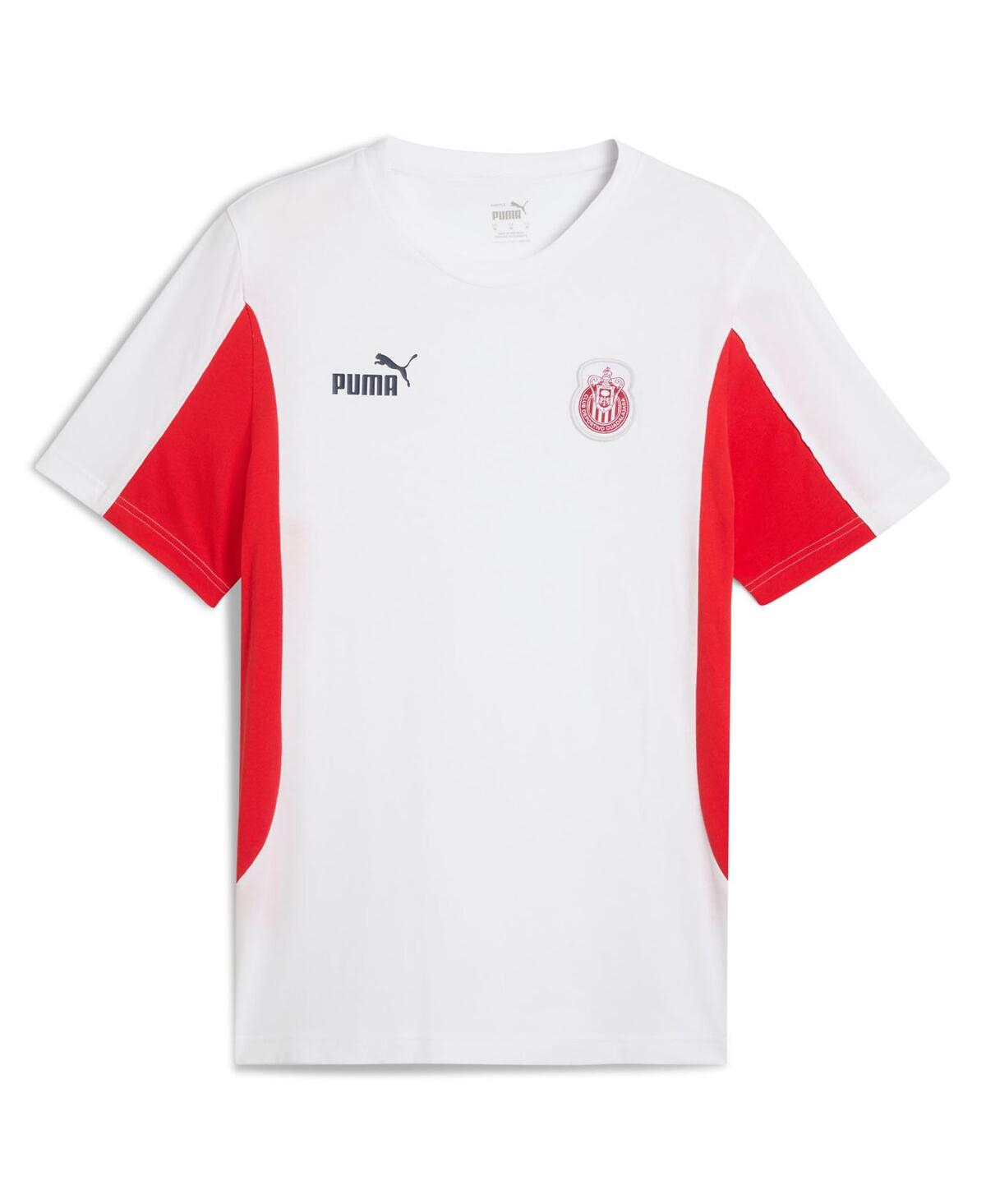Puma Men's White Chivas Ftblarechive T-shirt In Red