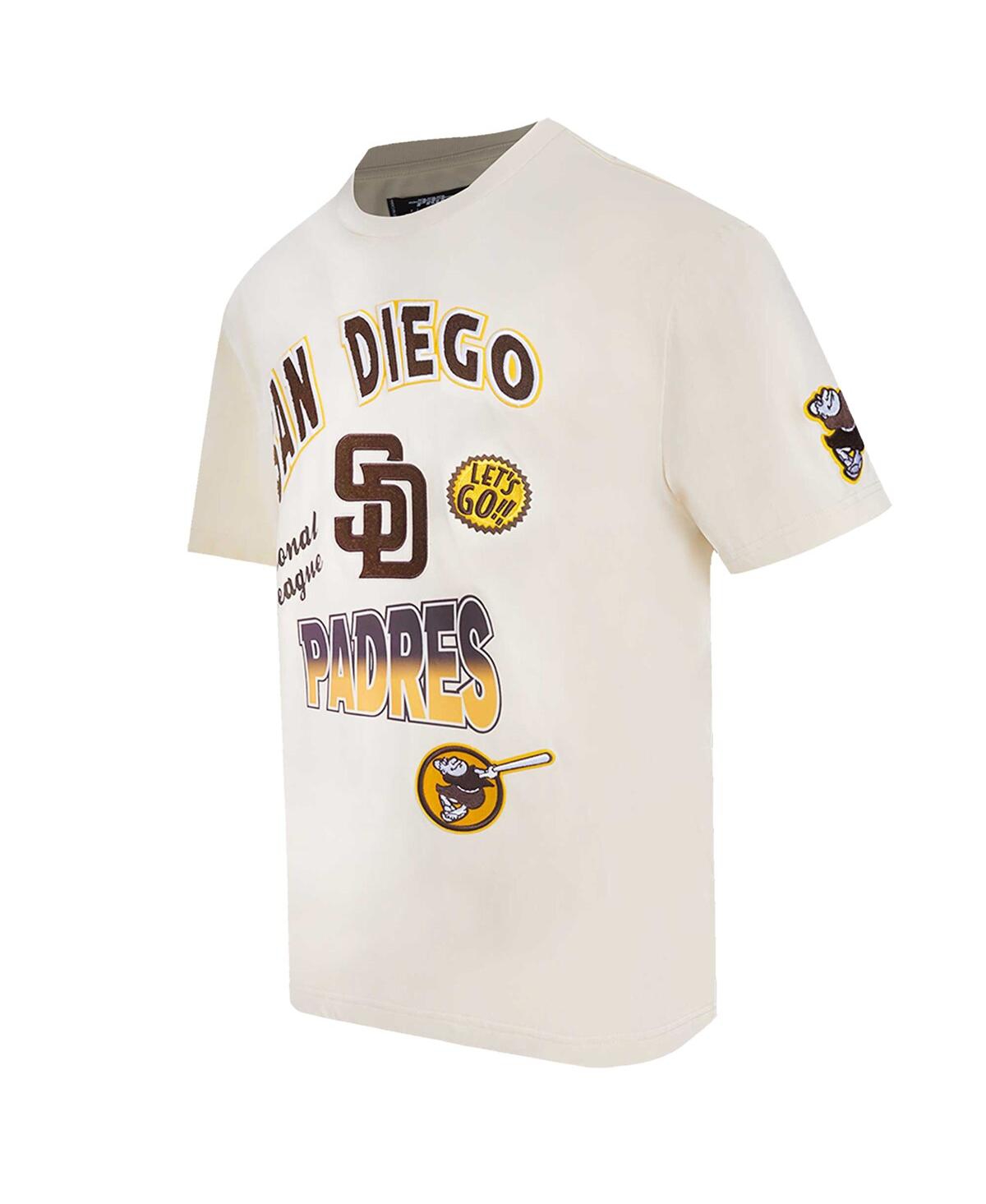 PRO STANDARD MEN'S CREAM SAN DIEGO PADRES TURN IT UP DROPPED SHOULDER T-SHIRT 