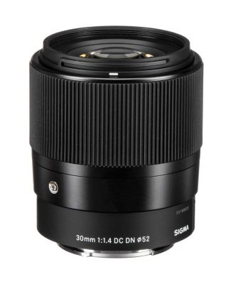 30mm f/1.4 DC DN Contemporary Lens for Sony E, Bundle with 52mm Filter Kit, Lens Cap Tether, Lens Cleaner, Cleaning Kit, Pouch