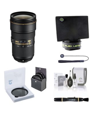 24-70mm f/2.8E ED-IF AF-S VR NIKKOR Lens, Bundle with ProOptic 82mm Variable ND Filter, 82mm Filter Kit, Flex Lens Shade, Lens Cleaner, Cleaning
