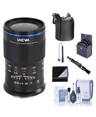 Laowa 65mm f/2.8 2X Ultra Macro APO Lens for Sony E, Bundle with ProOptic 52mm Filter Kit, Cleaning Kit, Lens Cap Tether, Lens Cleaner