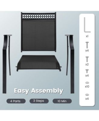 Patio Chairs Set of 2 with All Weather Breathable Fabric