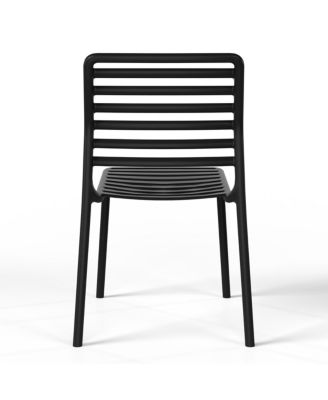 Outdoor Stackable Polypropylene Plastic Resin Dining Side Chairs (Set of 2)