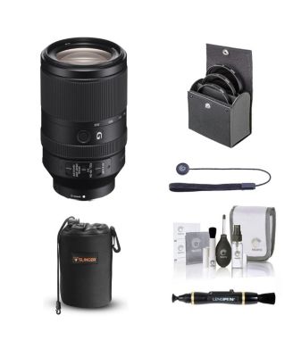 FE 70-300mm f/4.5-5.6 G OSS Lens for Sony E, Bundle with 72mm Filter Kit, Lens Case, Lens Cleaner, Cleaning Kit, Lens Cap Tether