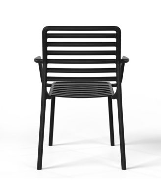Outdoor Stackable Polypropylene Plastic Resin Dining Armchairs (Set of 4)