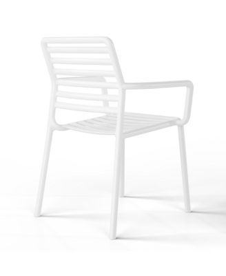 Outdoor Stackable Polypropylene Plastic Resin Dining Armchairs (Set of 4)