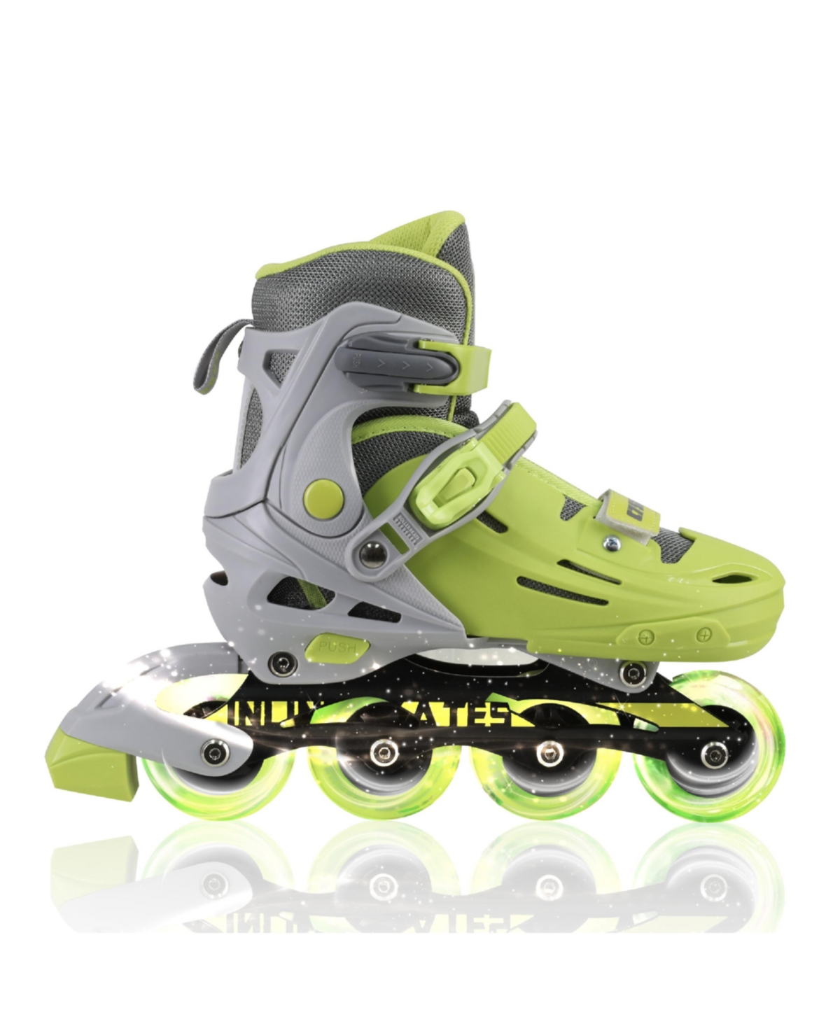 C7skates Adjustable Youth Inline Skates with Light Up Wheels (Flash