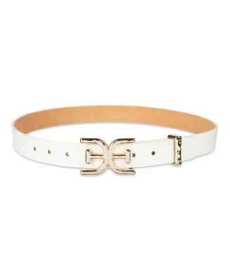 Women's Hammered Double-E Logo Plaque Buckle Belt